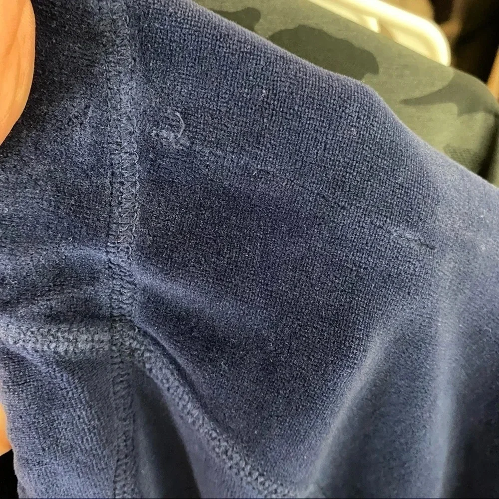 Vintage 90s Velour Grandma Cardigan Size Small Navy Blue Retro Velvet Shirt Top